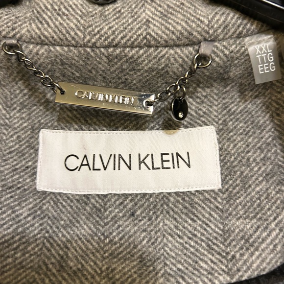 NWT Women’s Calvin Klein Classic Gray Wool Blend Knee Length Coat, Sz XXL - Picture 4 of 12